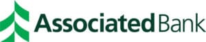Associated Bank logo with a green abstract tree design on the left and the words Associated Bank in green text on the right, representing support for business loans and financial growth.
